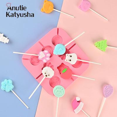 Lollipop Candy Mold Diy Cartoon Household Silicone Cheese Stick Chocolate Mold Silicone Ice Mold Household Kitchen Tool