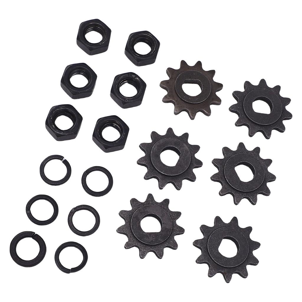 25H Chain Motor Sprocket 10mm Inner Diameter High Strength Metal Motor Sprocket with D Hole Nut and Spring