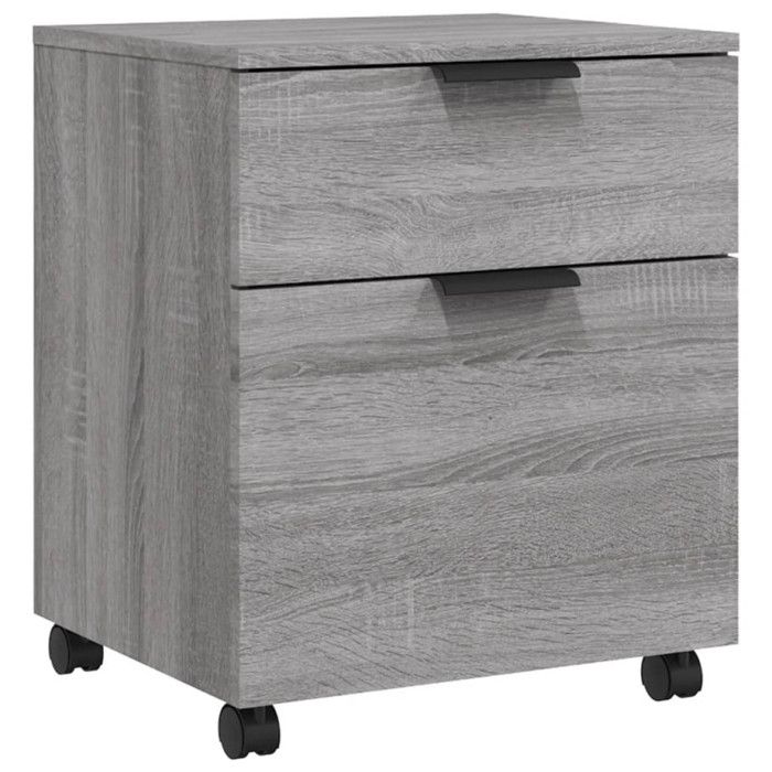 VidaXL Classeur mobile avec roues Sonoma gris 45x38x54 cm Bois 817136