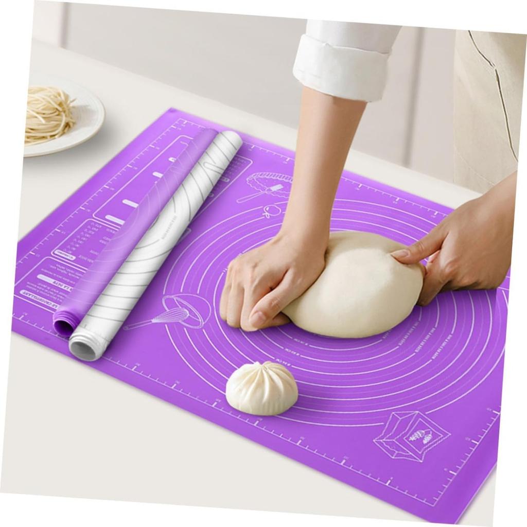 1Pc Silicone Kneading Mat Non Slip with Measuring Tool Food Grade Baking Pad Easy Clean Reusable Rolling Dough Kitchen Tool