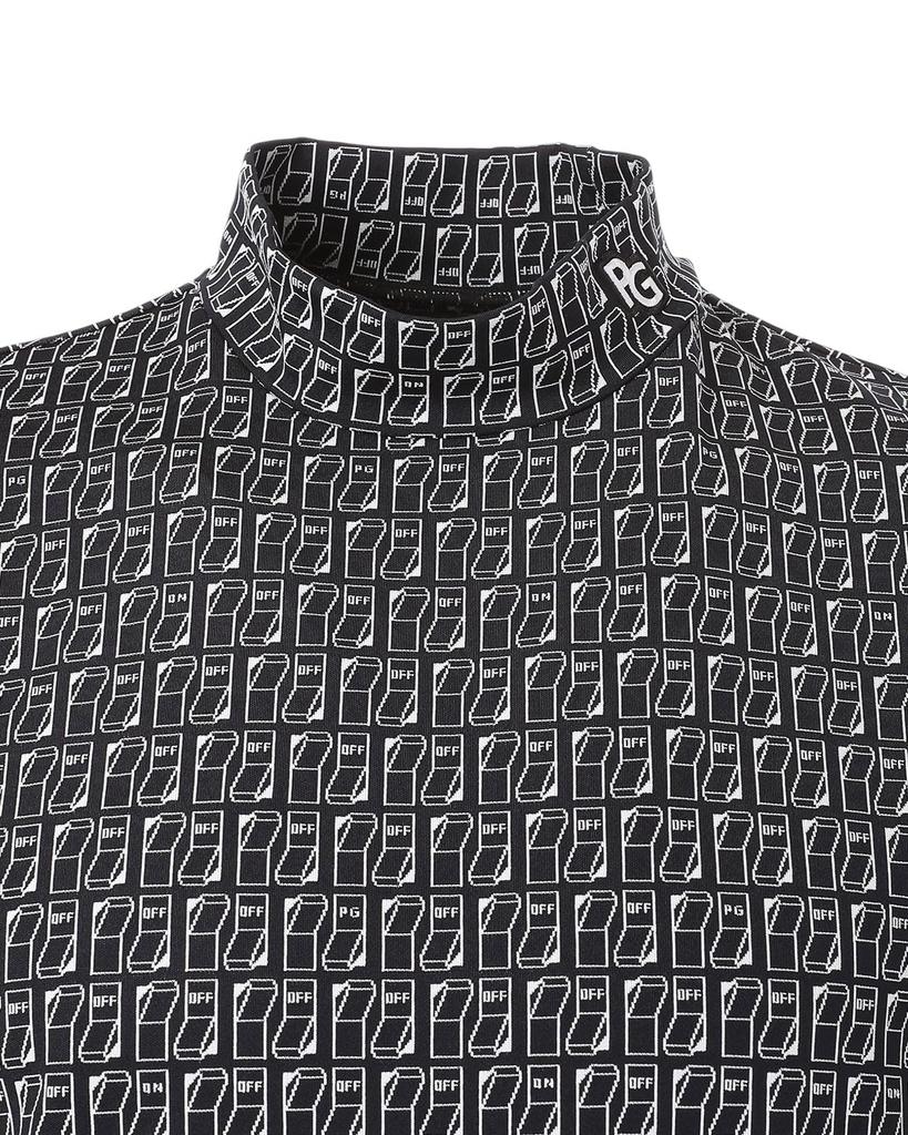 PEARLY GATES Short Sleeve High Neck Shirt Quick UV Switch Golf Navy Base Size 5 Men's (Moisture Wicking, Drying, Protection, Pattern) / / 053-5167401