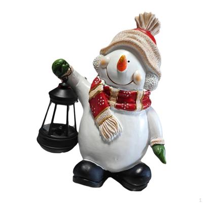 Solar Garden Snowman Statue Christmas Light Lamp Versatile Landscape Sculpture