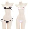 Japanese Lolita Kawaii Bra and Panty Set Women Girls Sexy Lingerie Mini Bikini Heart Bandage Anime Erotic Costume Underwear