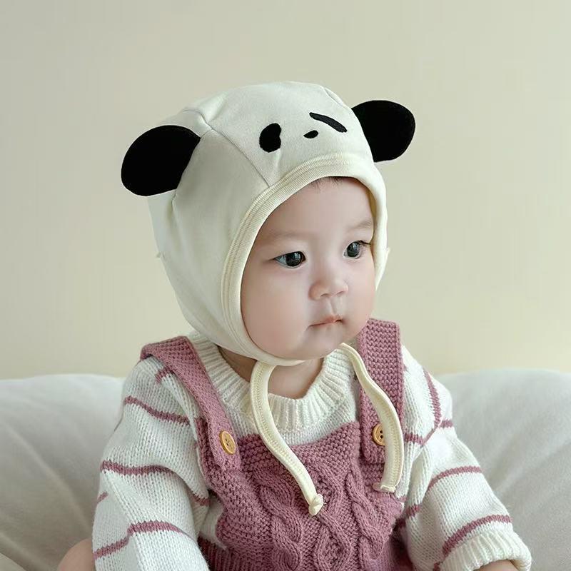 Super süße Baby-Mütze im koreanischen Stil mit Ohrenschutz – Dünne Baumwolle für Frühling & Herbst, Perfekt für Neugeborene, Kleinkinder, Jungen & Mädchen.