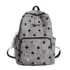 Schoolbag retro polka dot star embroidered backpack Korean ins junior high school schoolbag cute travel shopping double backpack