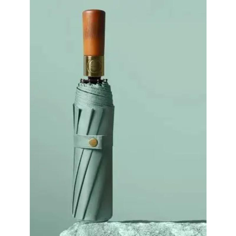10 Valv Automatiskt Regnparaply med Benhandtag, Vikbart UV-skydd i Vintagestil, För Män och Kvinnor, Lämpligt för Många Tillfällen