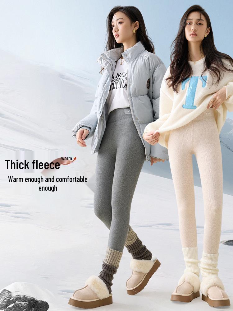 Women's Slimming Extra Thick Lambswool Cotton Pants - Warm Velvet, Non-Bulky, Perfect for Autumn and Winter.