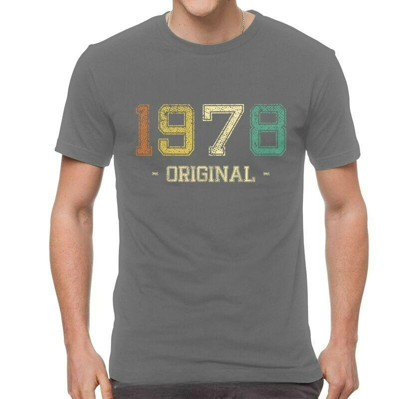 Vintage Born In 1978 T-shirt Men Novelty T Shirt Men Cotton Old Birthday Gift Tshirt Tee Top Harajuku Oversized Streetwears
