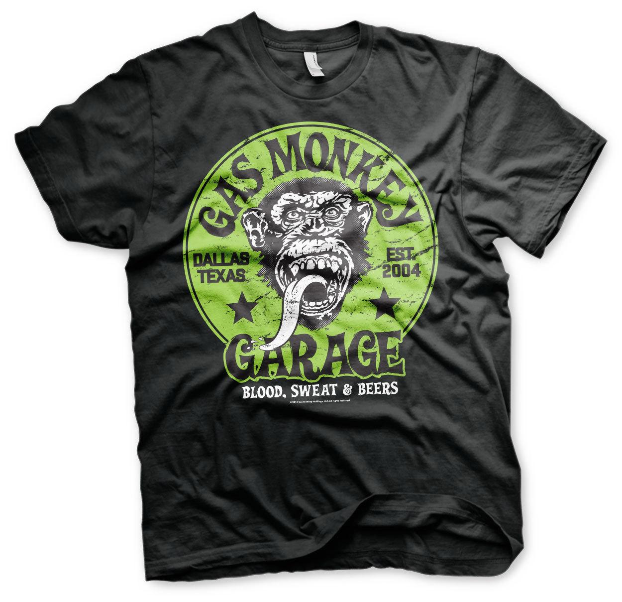 Licenza Ufficiale Gas Monkey Garage Verde Logo Uomo T-Shirt S-5XL Taglie XL