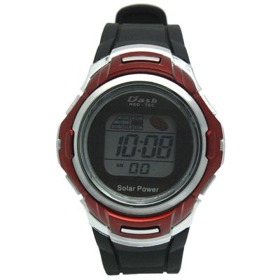 [Arias] AD06717-SOL-11 Men's Solar Digital Dash Waterproof Multi-Function Urethane Strap Watch, Black