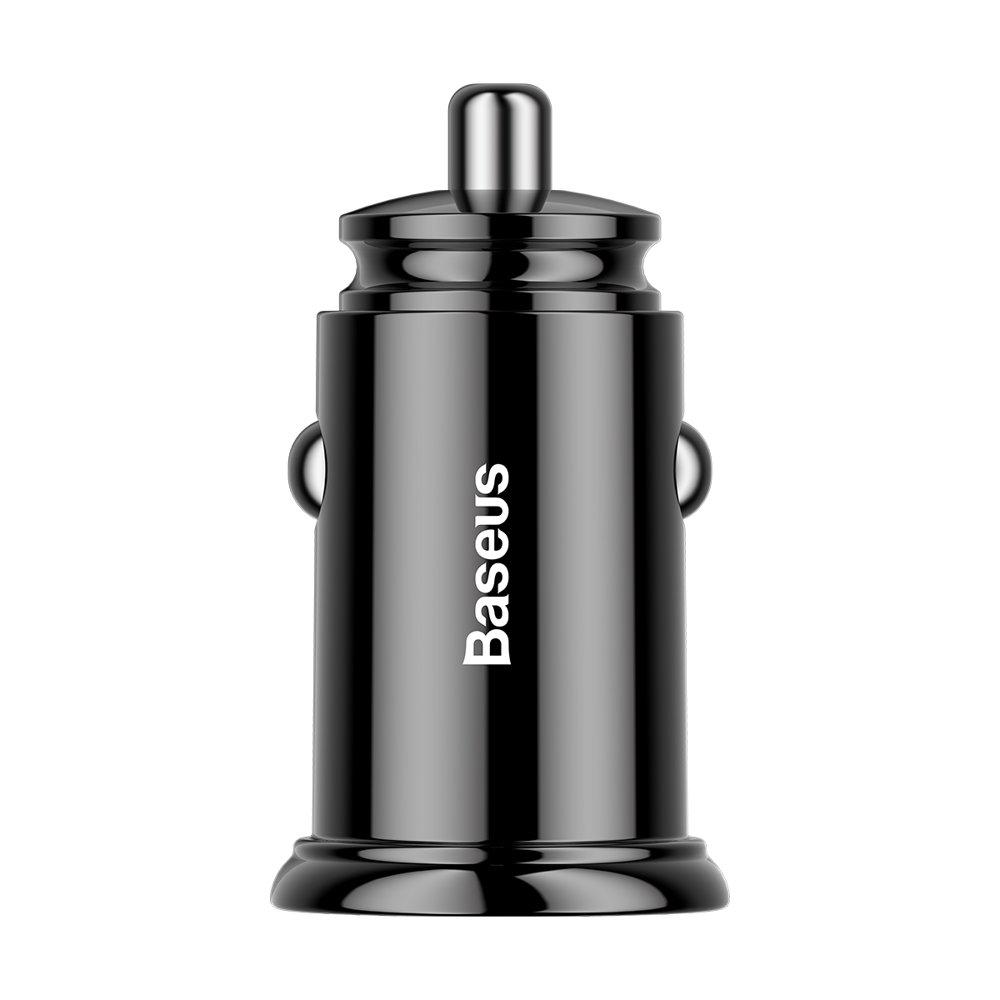 Smart Car Charger with USB and USB-C QC PD Ports, Black