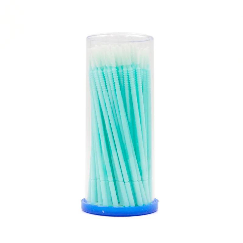 New Long Head 100pcs Disposable Makeup Eyelashes Brushes Mint Green Micro Mascara Brush Use for Eyelash Perming