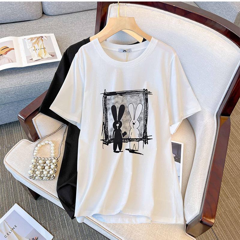 Women's Plus Size Retro Short Sleeve T-Shirt Loose Summer Tops
