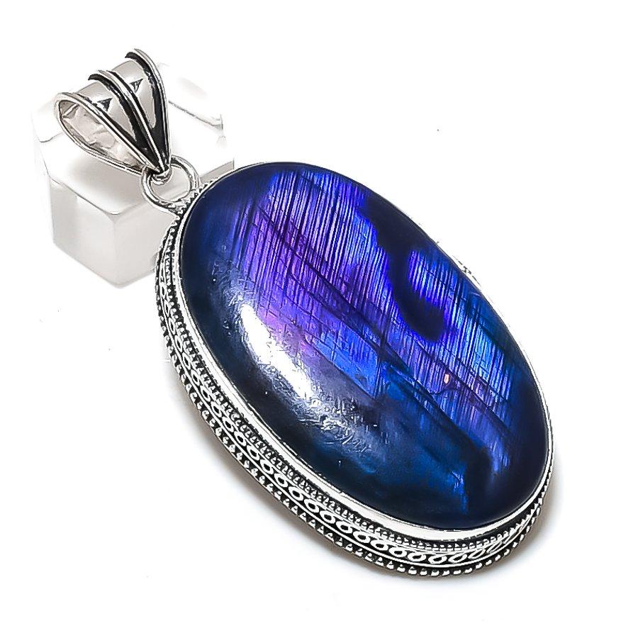 

Blue Labradorite Gemstone 925 Sterling Silver Jewelry Pendant 2.64