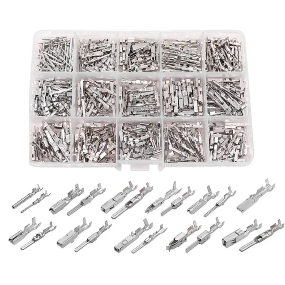 290PCS Crimp Pins 1/1.5/1.8/2.2/2.8/3.5mm 21Type Wire Terminal Pins 1-3.5Mm Male And Female Non-Insulated Plug Car Electrical