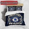 3pcs Duvet Cover Set (1*Duvet Cover + 2*Pillowcase, Without Core), Custom Name Chelsea F.C Pattern Bedding Set, Home Bedroom Decor Gift