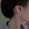 Chic Geometric Square Stud Earrings: Korean Style, Fashionable, Layered Design for Women