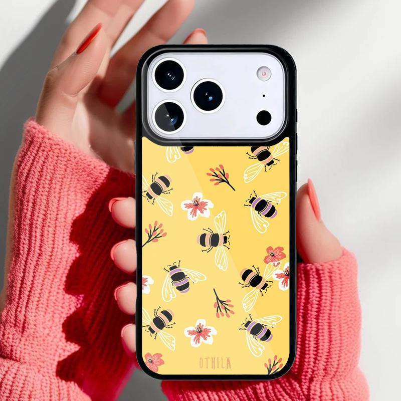 Bumble Bee Honeycomb Honey soft Phone Case for iPhone 17 16 15 14 13 Pro Max Back Cover for 12 11 Pro Coque