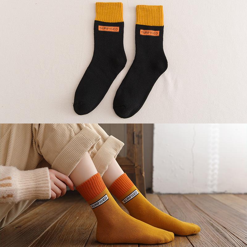 Socks Kawai Bear Women Autumn Winter Thickened Warm Loop Japanese Women's Floor Mid-tube Cotton Causal Sock Lovely Girls Style