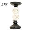 Handcrafted Sculpture Base Gothic Candlestick Holder, Halloween Resin Raven Skull Pillar Candle Decorative Tray for Wax Candles Vintage Spooky