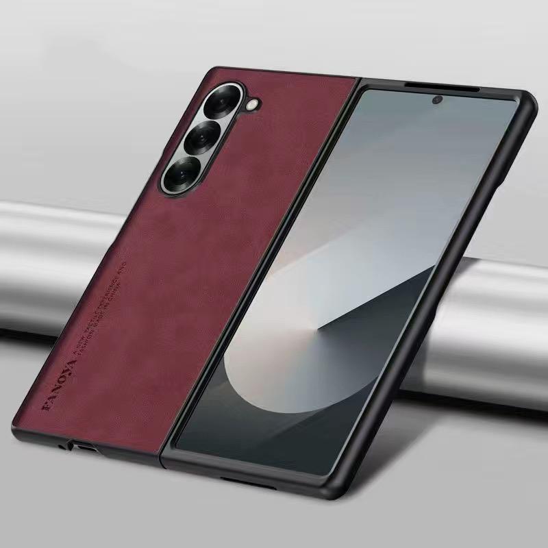 

For Samsung Galaxy Z Fold 7 6 5 4 3 Sheepskin Leather TPU Camera Protect Case Skin Feel Sheepskin Phone Fold Soft Cover Galaxy Z Fold3 5G