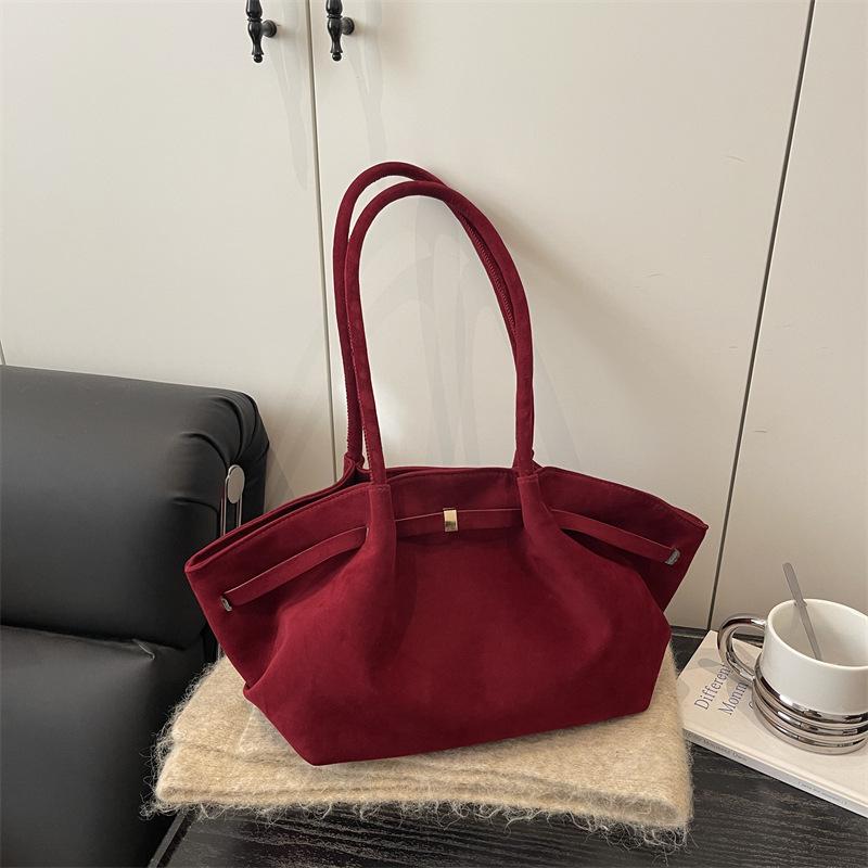 Large Capacity Matte Retro Handbag Women's Winter New Commuter Tote Bag Fashionable Versatile Shoulder Bag