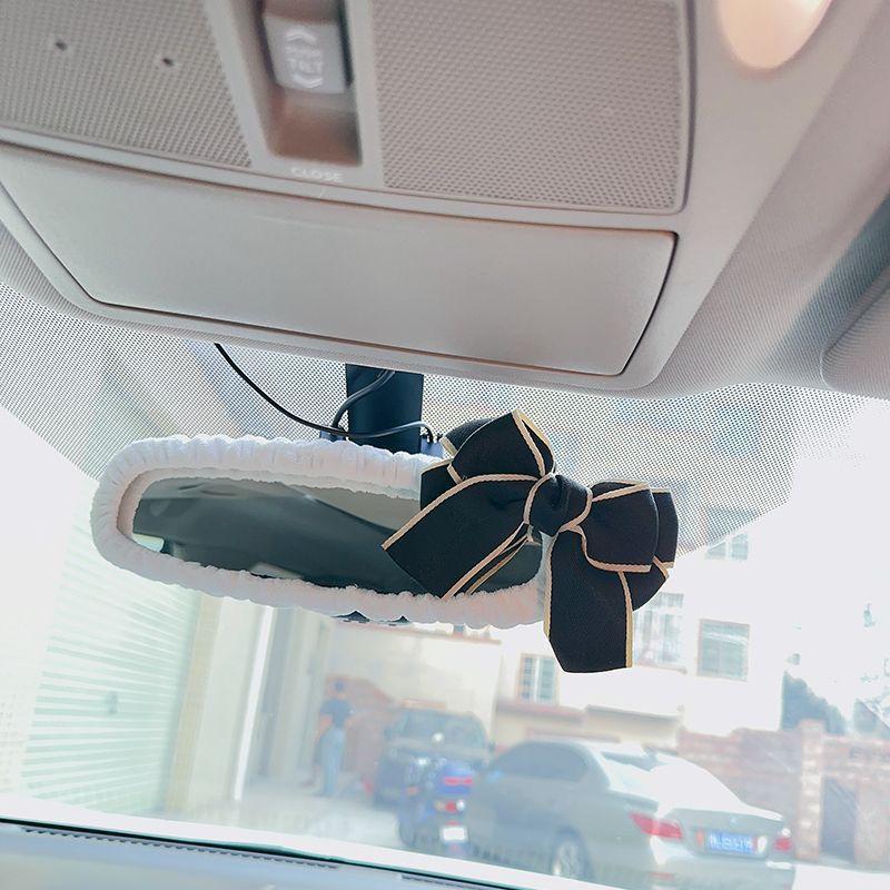 

Car Interior Rearview Mirror Decorative Cover, Female Creative Big Bow, General Motors Reverse Mirror Protective Cover
