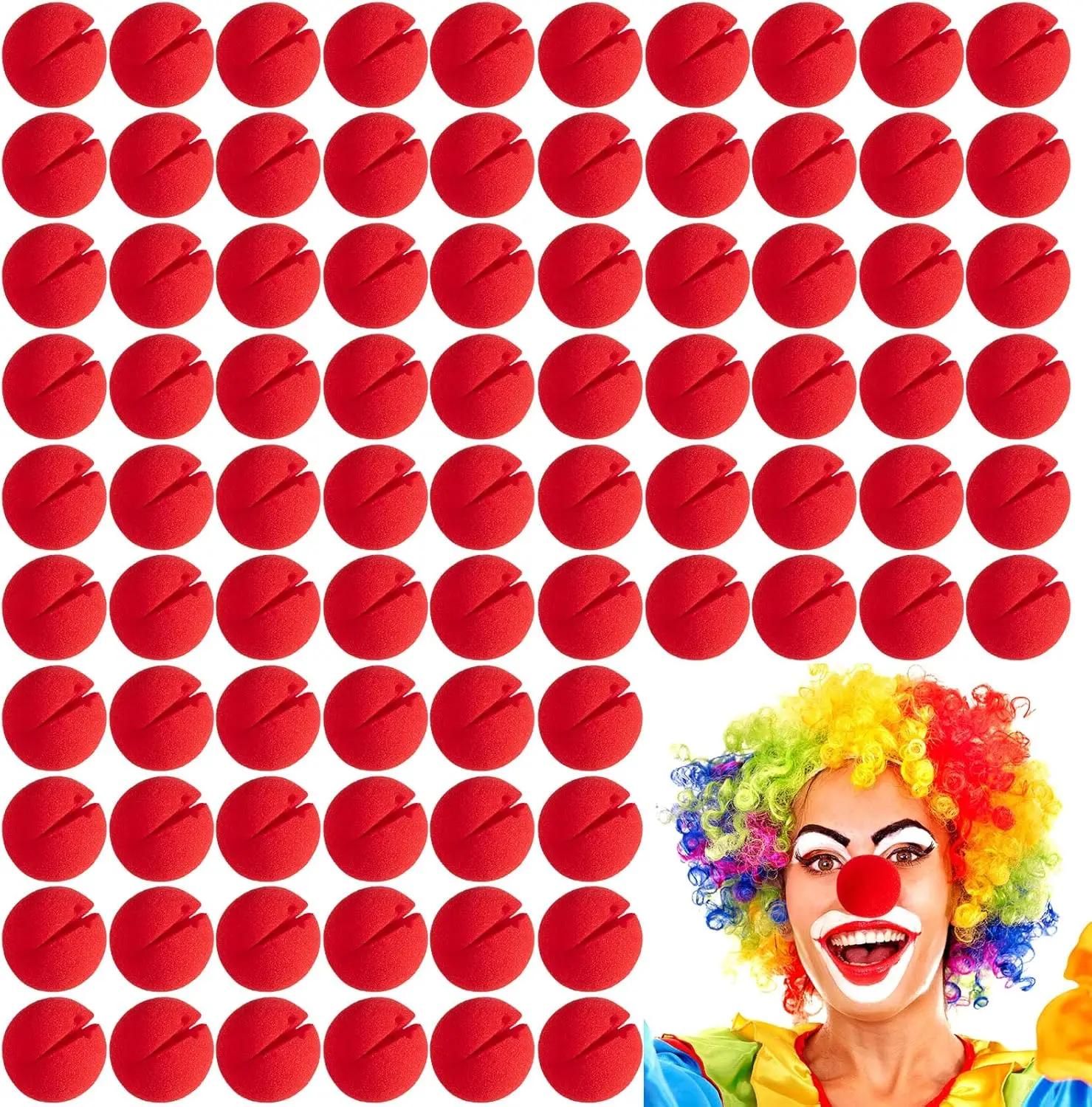 1/100pcs Red Clown Nose DIY Foam Sponge Balls Cosplay Costume Props Funny Circus Performance Party Halloween Decoration Supplies