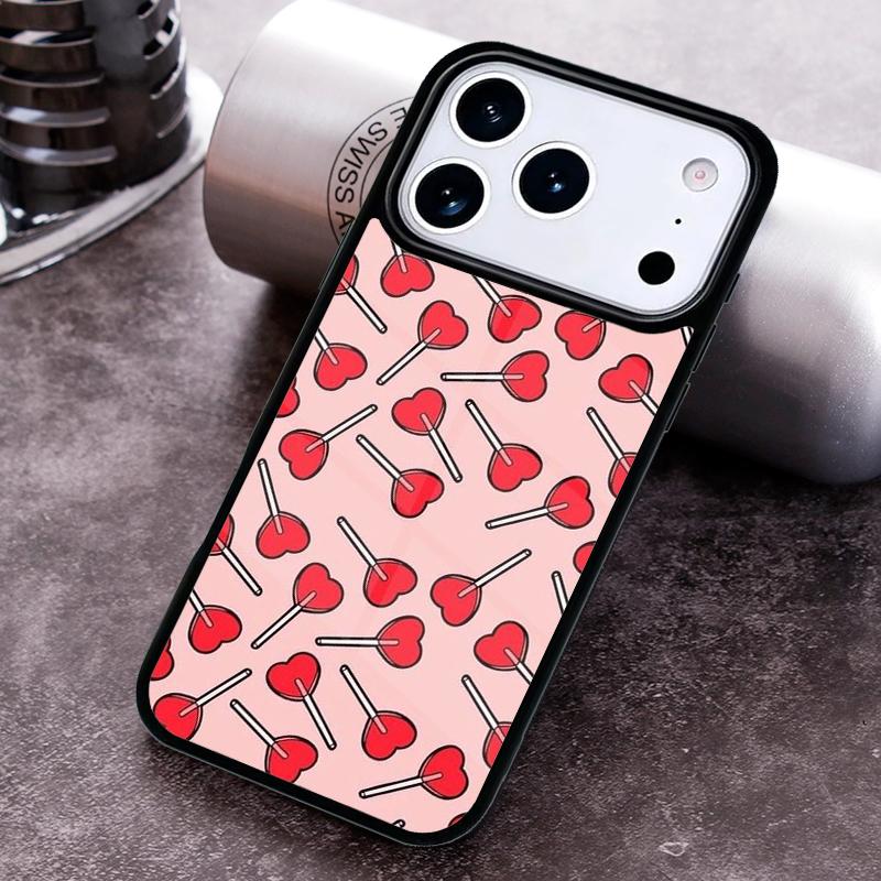 Red Lollipops Phone Case for iPhone 17 16 15 Pro Max Air 14 13 12 11 Plus Shockproof Capa Cover