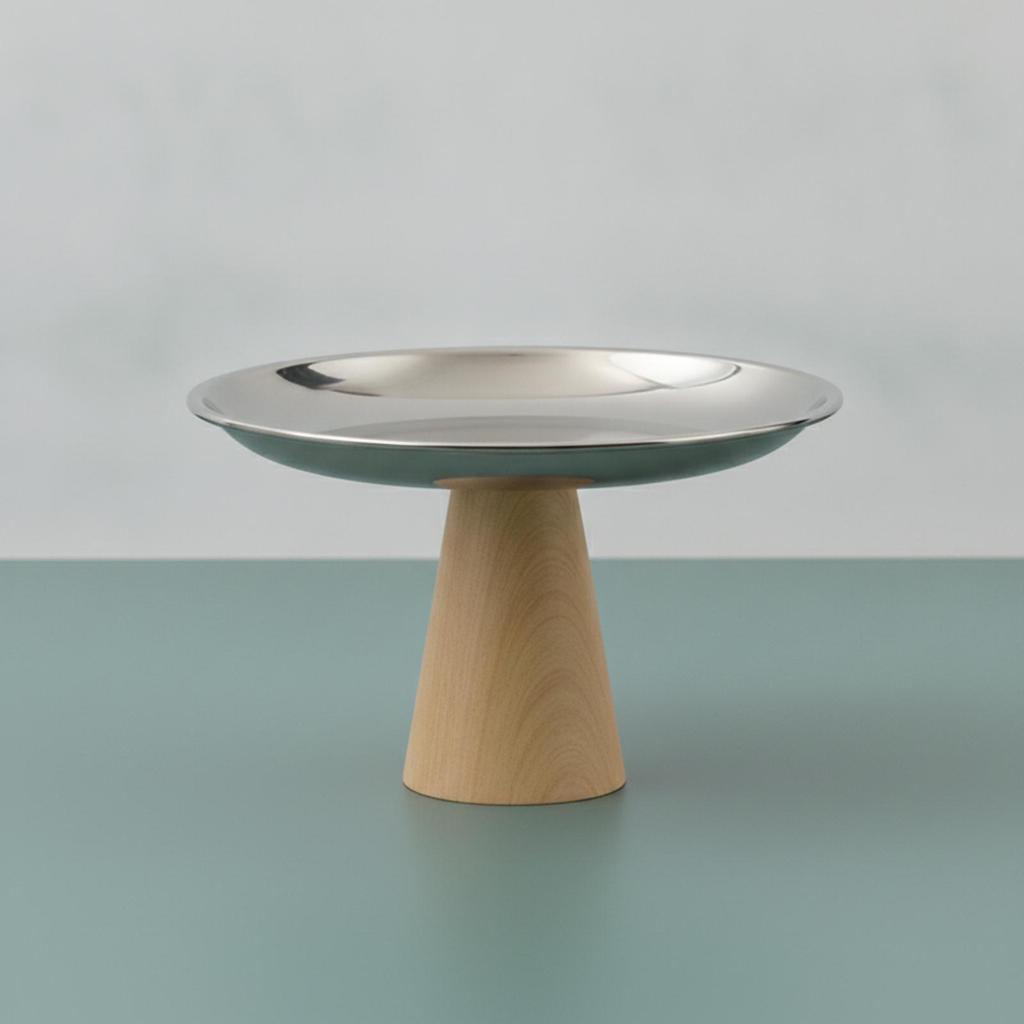 Fruit Bowl with Pedestal Base Stainless Steel for Dining Table, Parties, Hosts