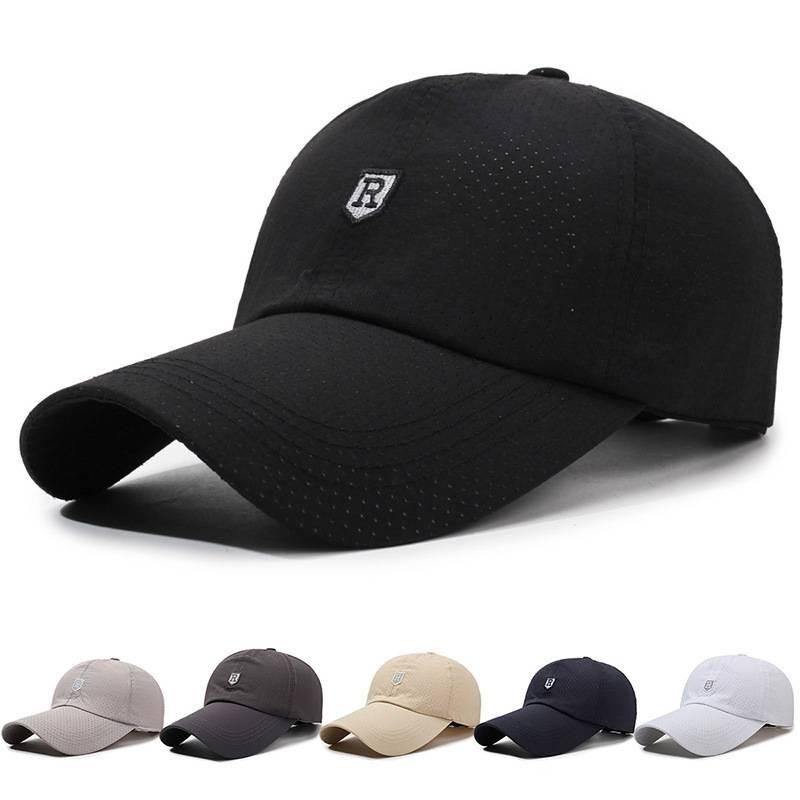 Embroidery R Letter Baseball Cap Outdoors Sun Protection Breathable Peaked Hat