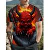 Men's 3D Printed Dog Leash Pattern Short-sleeved T-shirt - Breathable Summer Round Neck with Slight Elasticity,