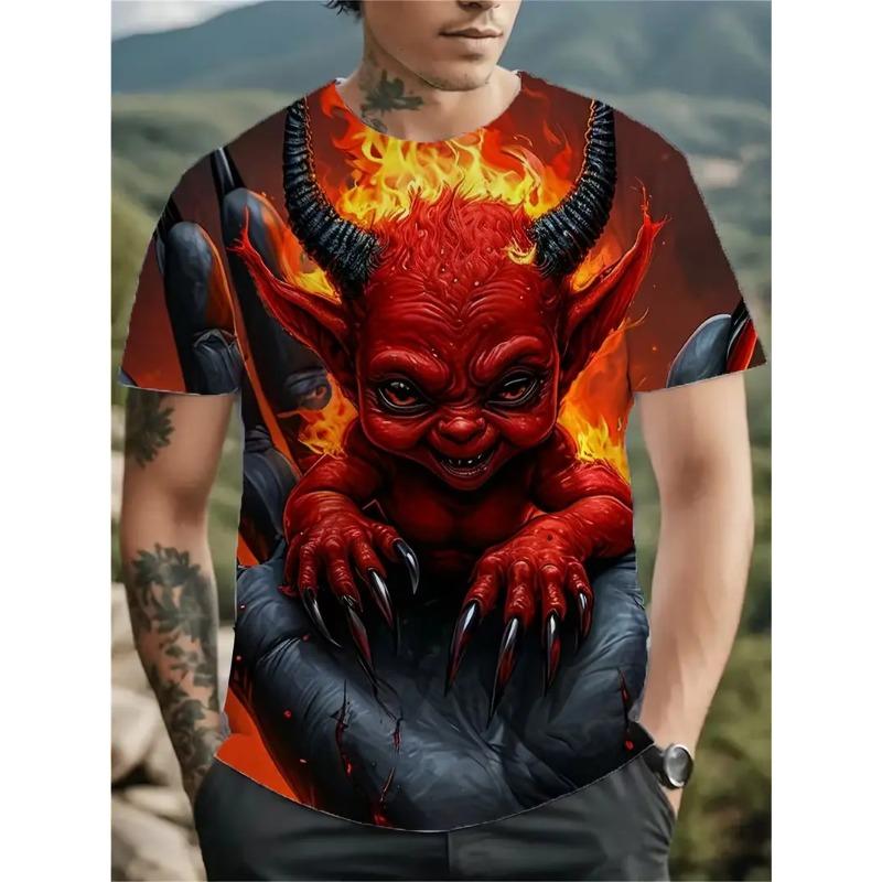 Men s 3D printed dog leash pattern short-sleeved T-shirt - breathable summer round neck with slight elasticity, S