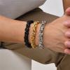 Punk Men Chunky Byzantine Bracelets Retro Grey 8mm Stainless Steel Braided Link Wristband Vintage Jewelry Gift for Him