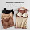 Women's Plush Thermal Base Layer: Velvet Warm, Waist-Cinching, Abdomen-Slimming Shirt with Heat-Generating Vest & Support Belt.