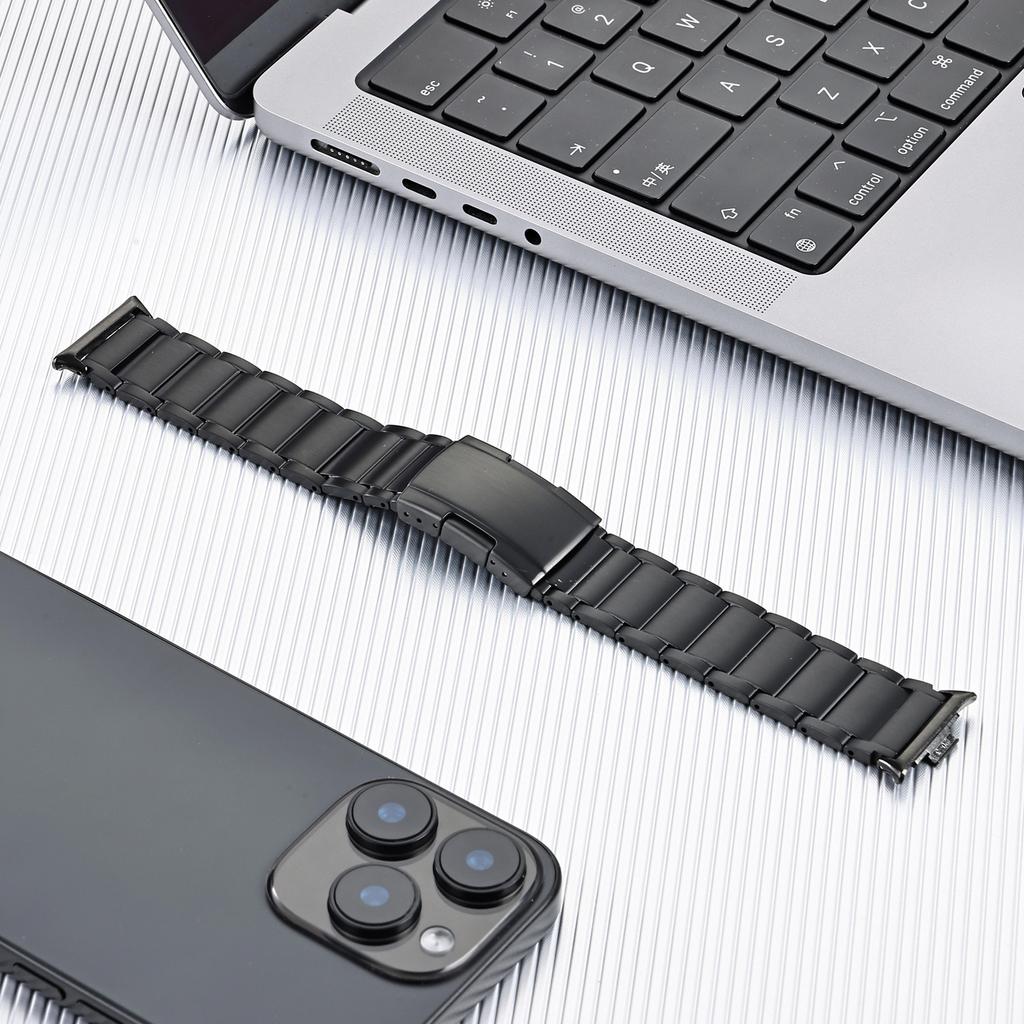 Watch Band For Xiaomi Redmi Watch 6 / 5 / 4 / Smart Band 9 Pro / 8 Pro 3-Bead Turtle Back Buckle Titanium Alloy Strap