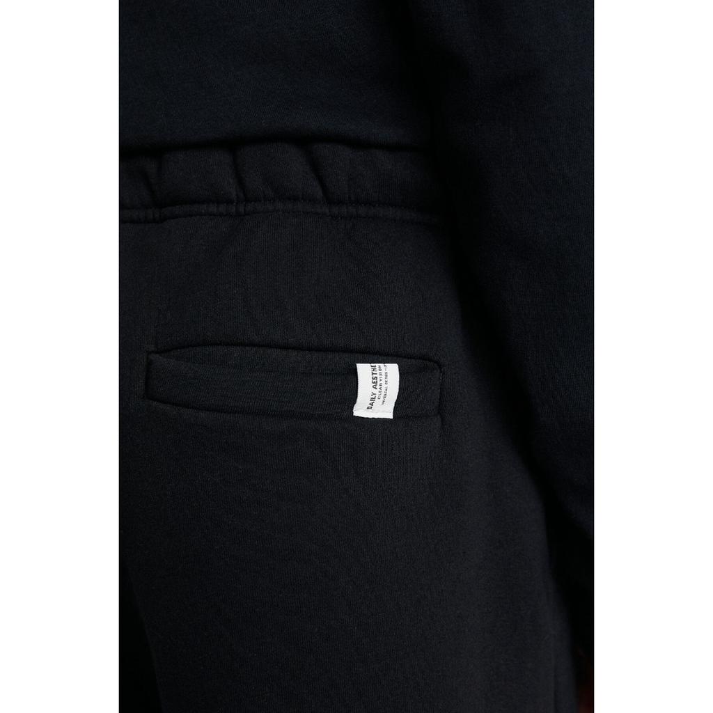 Burnham Men's Organic Fabric Fleece Inside Comfortable Cut Elasticized Jogger Black Sweatpants