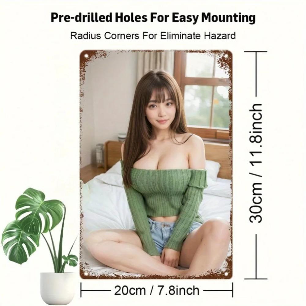 

Anime Girl Metal Wall Art Retro Aluminum Sign Home Bar Decor Gift 20x30cm