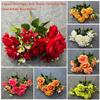 9 Heads Real Happy Rose Flower Mini Photography Photo Gift Valentine's Day Flowers 9 Colors Crystal Grass Bouquet