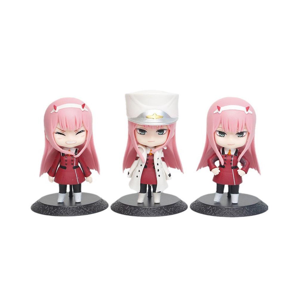 10CM DARLING in the FRANXX Figure Zero Two Three Q-version Figures Stand Animation Model Toys Gifts Collection Decoration PVC