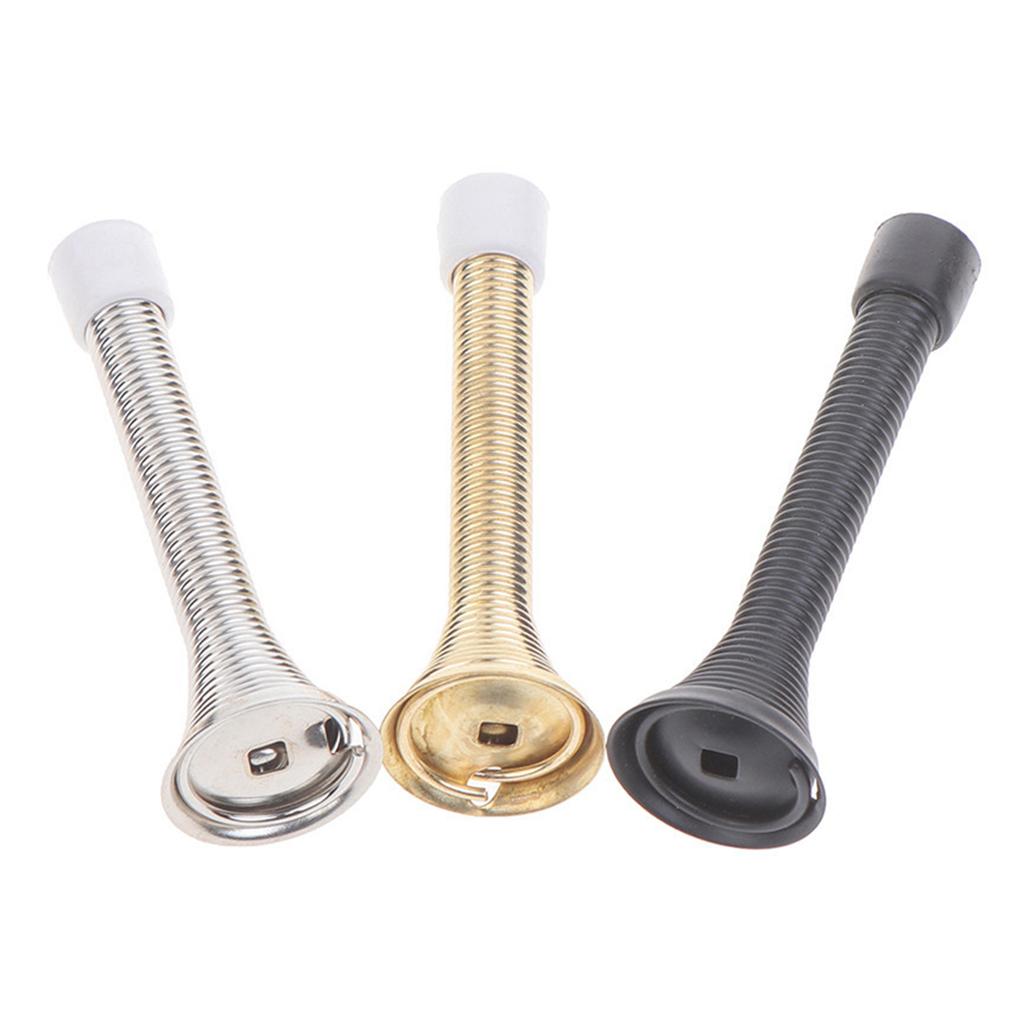 10Pcs Spring Door Stopper with Rubber Bumper Flexible Heavy Duty Steel Door Stop Wall Door Stop Low Mounted Door Bumper