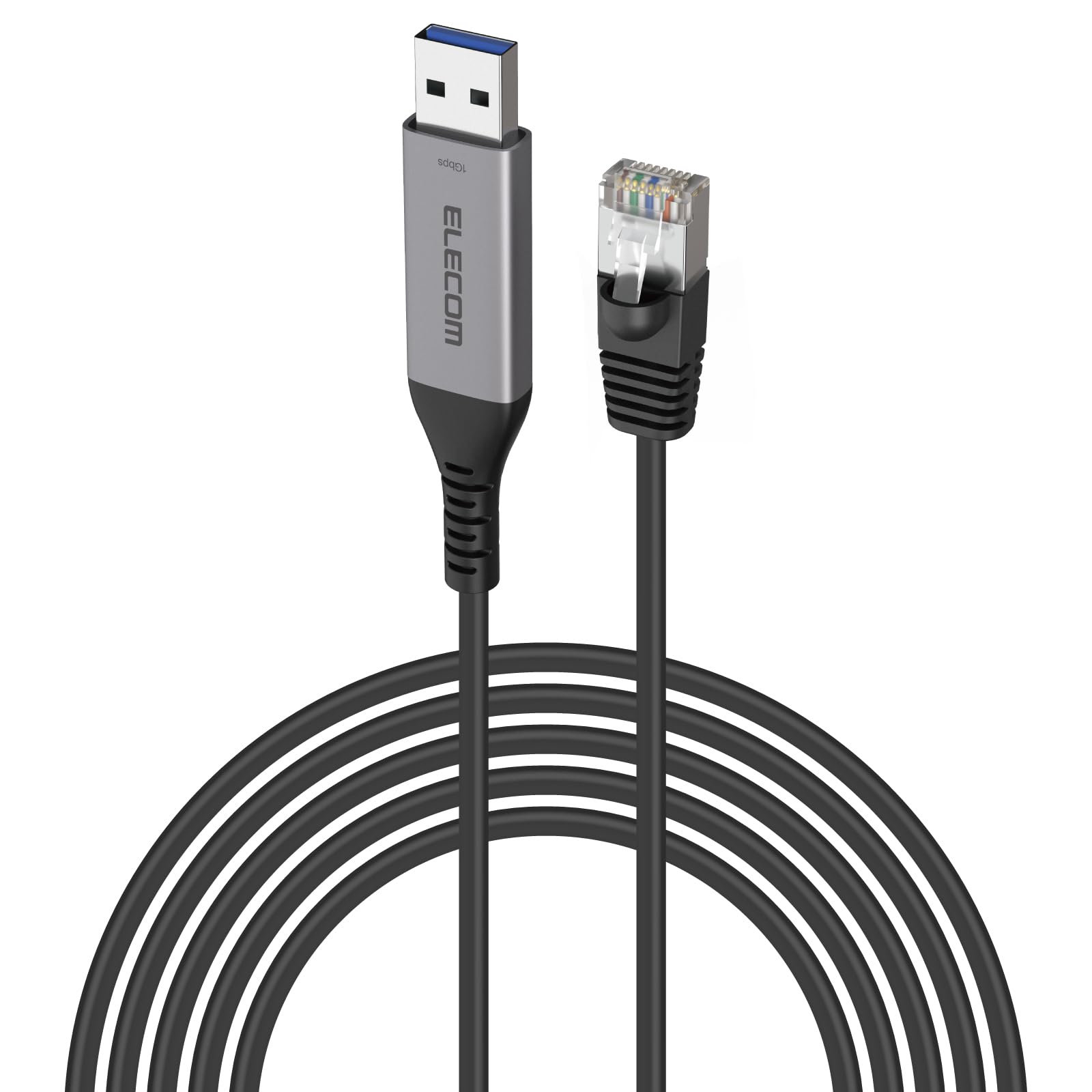 

ELECOM to LAN Conversion with MAC Address USB-A Cable, CAT6, Changer, 5m, Black, LD-AL1G50BK чорний