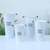 White Metal Flower Bucket for Arranging and Decorating - Large Vase for Fresh and Dried Flowers
