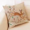 Creative Winter Animal Linen Pillowcase Cartoon Animal Pattern Car Cushion Cover Living Room Sofa Decoration