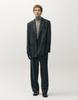 Noirer Wool Striped Tailored Jacket (Grey)