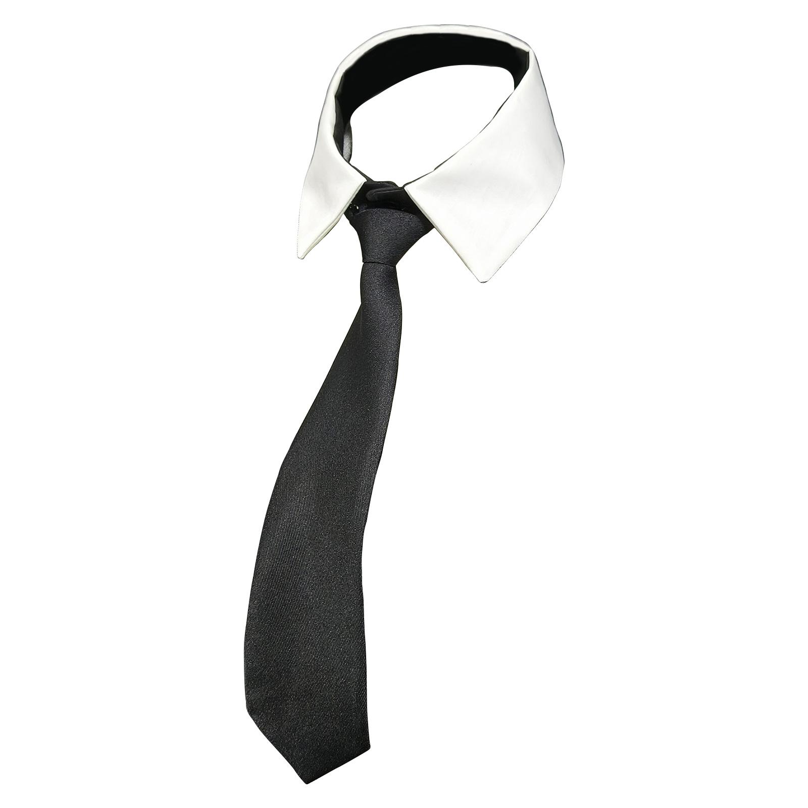 

Модный аксессуар для рубашки для женщин девочек школьная форма съемный искусственный воротник с черным галстуком акцент шейный платок