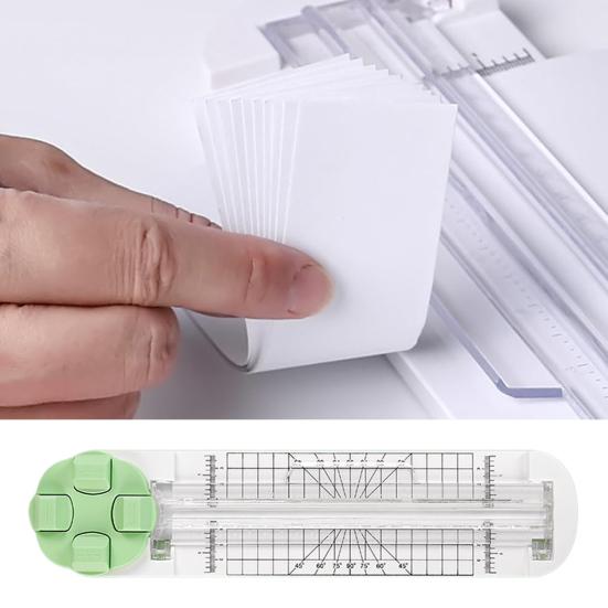 4 In 1 Paper Trimmer Bidirectional Cutting Rugged Smooth Interchangeable Blades Compact Design Craft Paper Cutting Tool