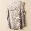 Women's Casual, Loose-Fitting, Printed, Sleeveless Linen Blouse