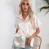 Women's Summer Satin Short Sleeved Shirt Top