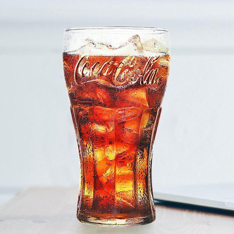 Thickened Clear Glass Beverage Mug - Creative American Style for Juice, Cold Drinks, Cola, or Beer